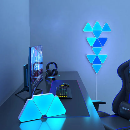 LED Triangular RGB Smart Wall Lamp, Rhythm Background Light for Bedroom & Office