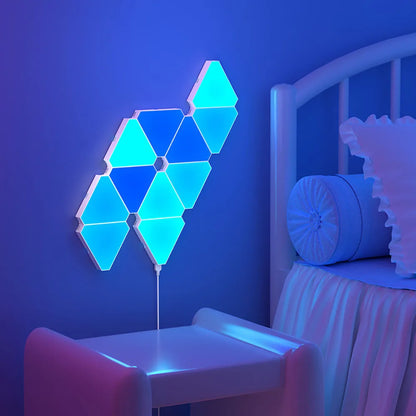 LED Triangular RGB Smart Wall Lamp, Rhythm Background Light for Bedroom & Office