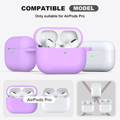 AirPods Pro Case with Keychain, Full Protective Silicone Skin, Compatible with 2019 AirPods Pro, Front LED Visible, Lavender